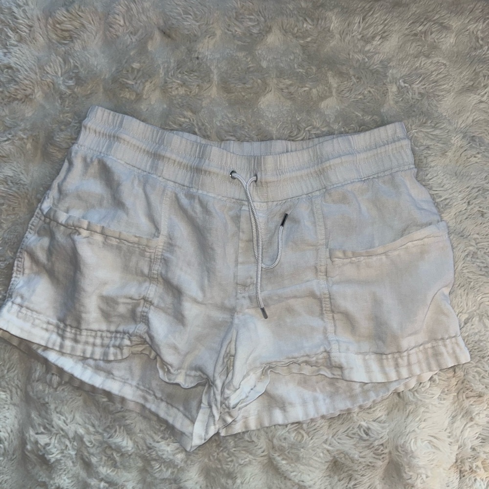 Athleta Cabo White Linen Shorts